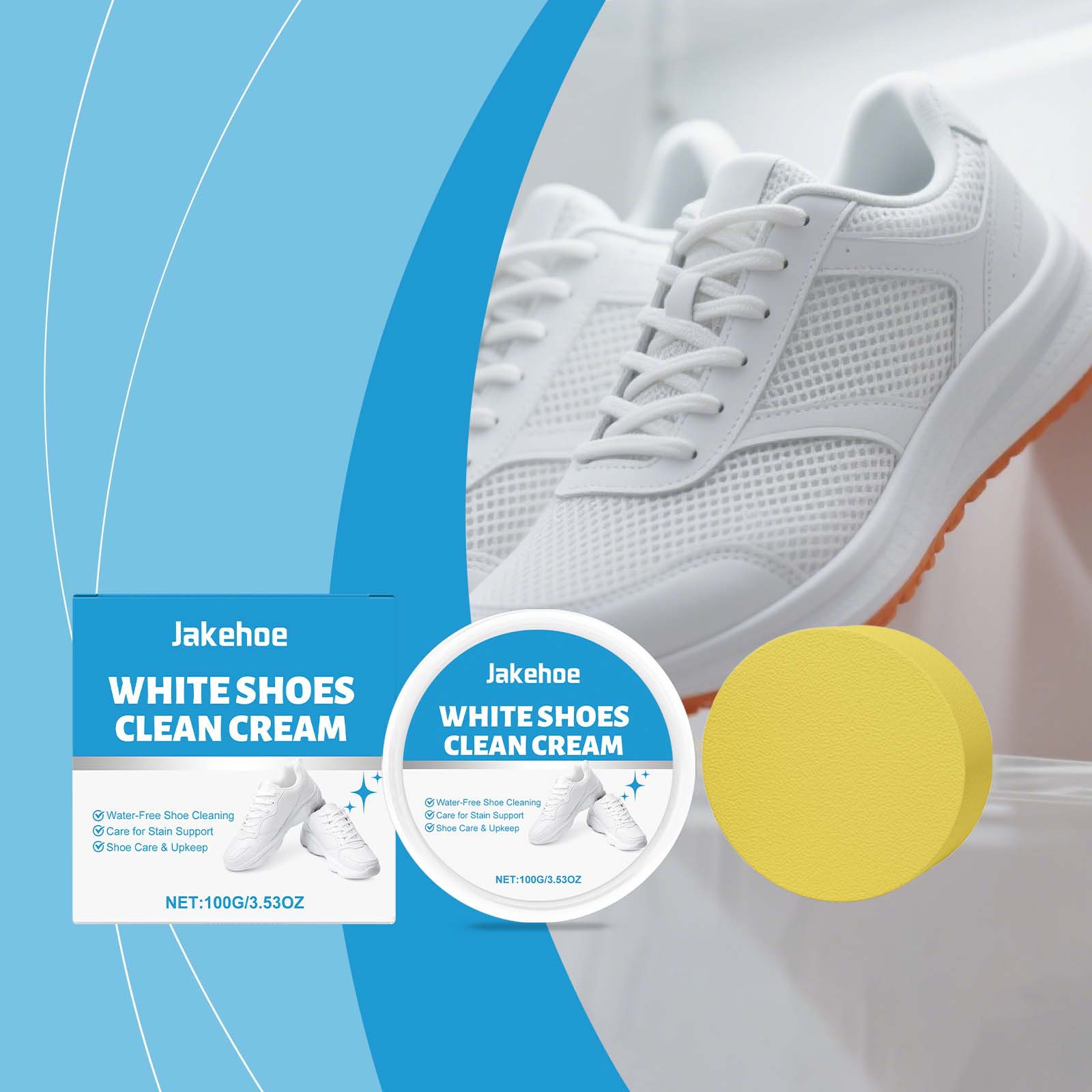 Sneaker Care Whitener - Creme Limpador de Tênis Branco, Removedor