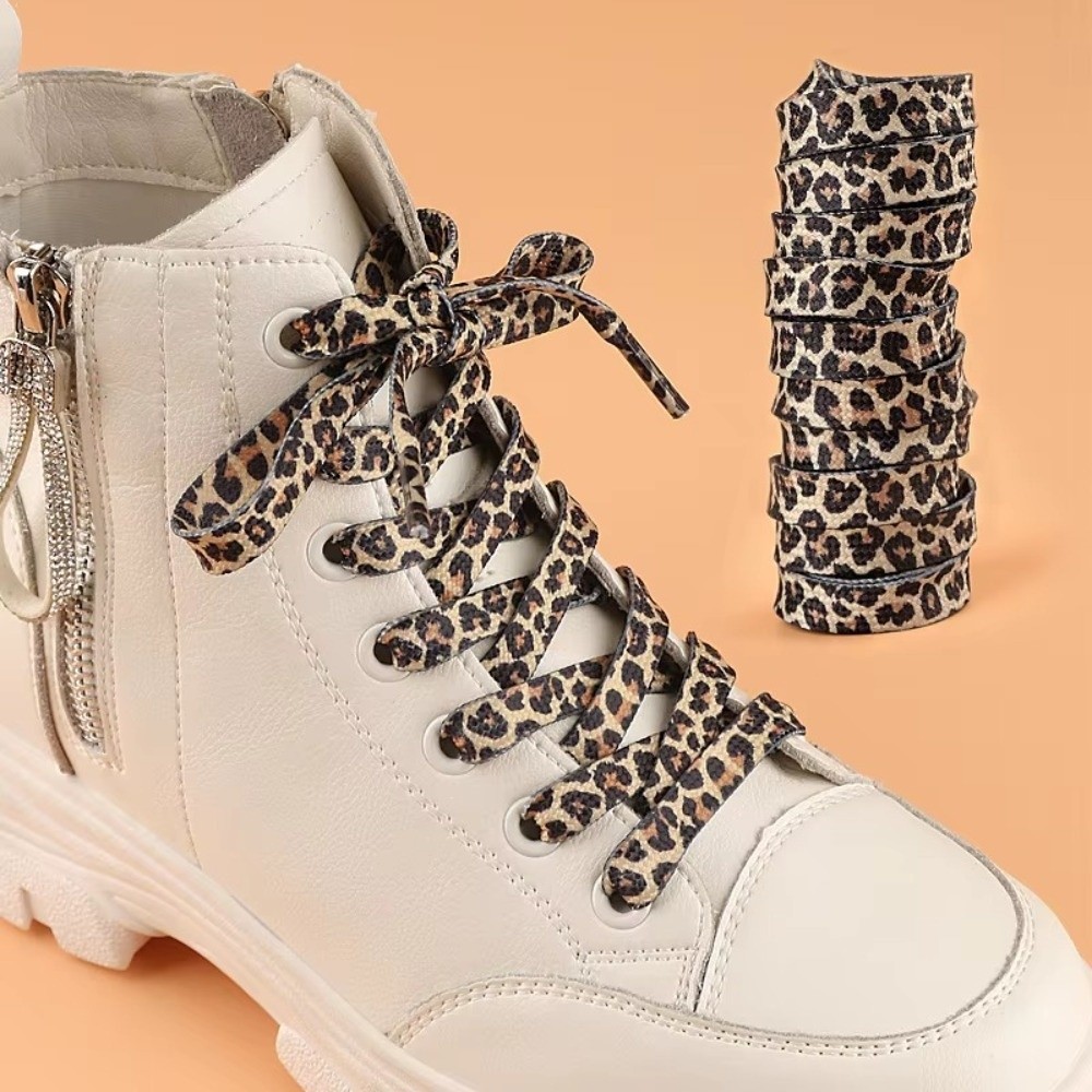 1 par 120cm moda leopardo impr - Lace Replacement Flat avaliação e preço